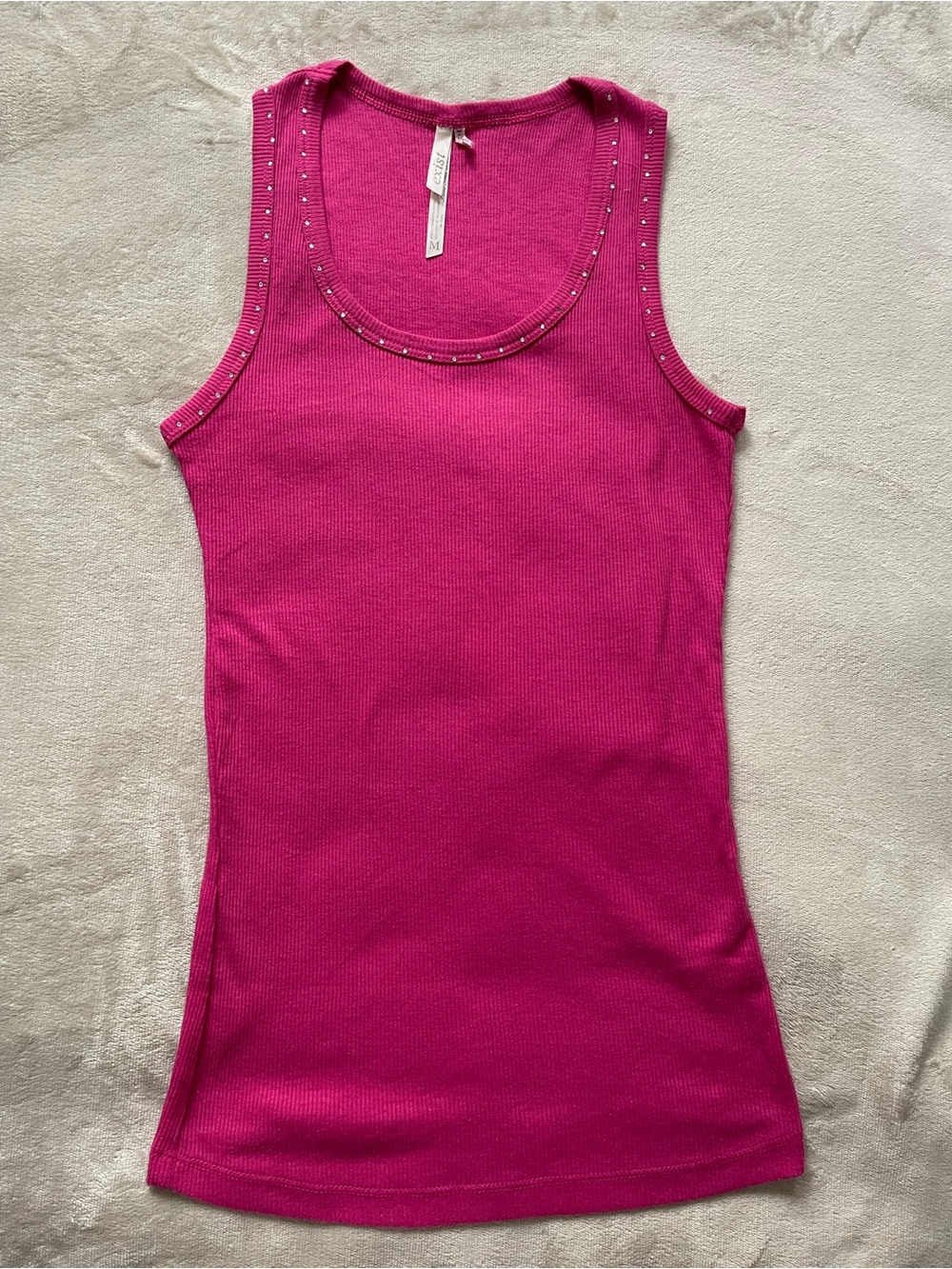 Hot Pink Rhinestone Tank Top